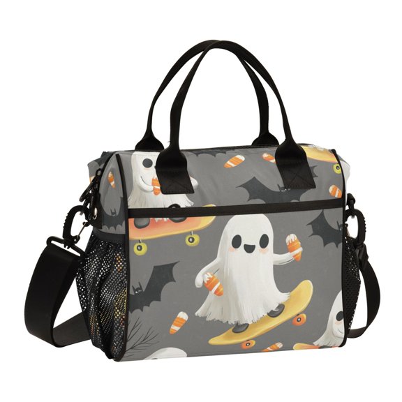 FORMRS Insulated Lunch Bag Unisex Large Capacity with Shoulder Strap, Cute Ghosts