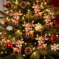 thumbnail image 6 of Hyknon Cute Acrylic Christmas Ornaments Pendant, Clear 2D Flat Festive Decor with Hanging Rope, Thick Reindeer Rearview Mirror Pendant, Portable Hanging Decor for Xmas Tree Car Backpack Holiday Gifts, 6 of 7