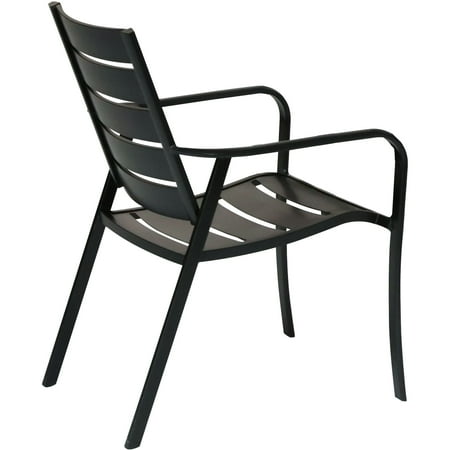 Hanover Cortino 3-Piece Commercial-Grade Bistro Set with 2 Aluminum Slat-Back Dining Chairs and a 30" Slat-Top Table