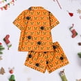 thumbnail image 4 of Summer Sales Under $8 CNJKEHIUV Halloween Pajama Sets for Women 2 Piece Cute Pumpkin Print Set Sleepwear Orange M, 4 of 5