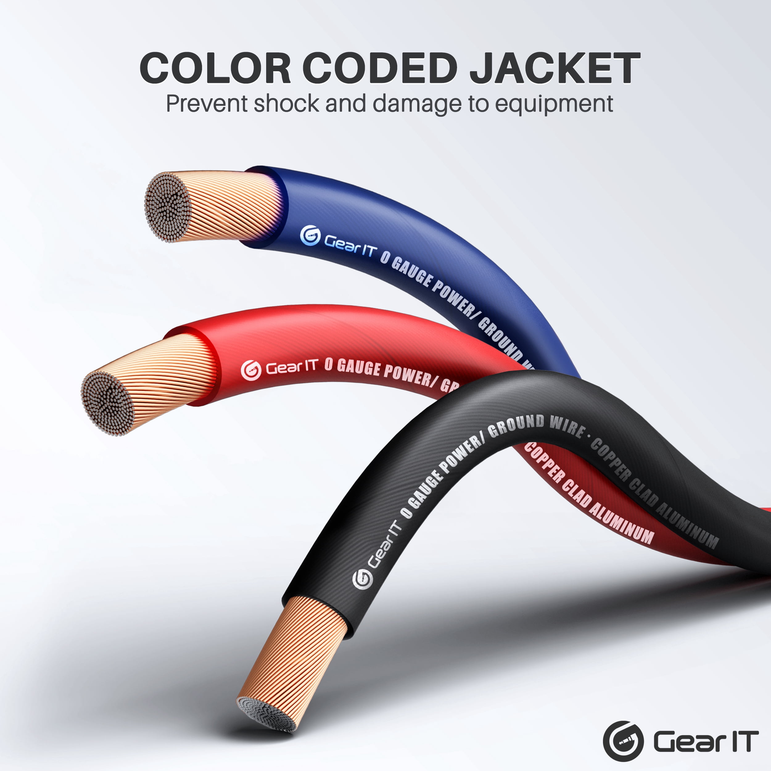 GearIT 1/0 Gauge Wire (25ft - Black) Copper Clad Aluminum CCA - Primary Automotive Wire Power/Ground, Battery Cable, Car Audio Speaker, RV Trailer, Amp, Wielding, Electrical 0ga AWG - 25 Feet