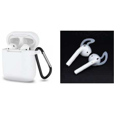 KOKKIA AirPods_Protective_Case_Plus_ SecureFitEarHooks : Silicone Protective Case Compatible with Apple AirPods 2 & 1 PLUS Noise Reducing and Secure Fit Earhooks.(Translucent White Silicone Material) price history on PriceWatchPro