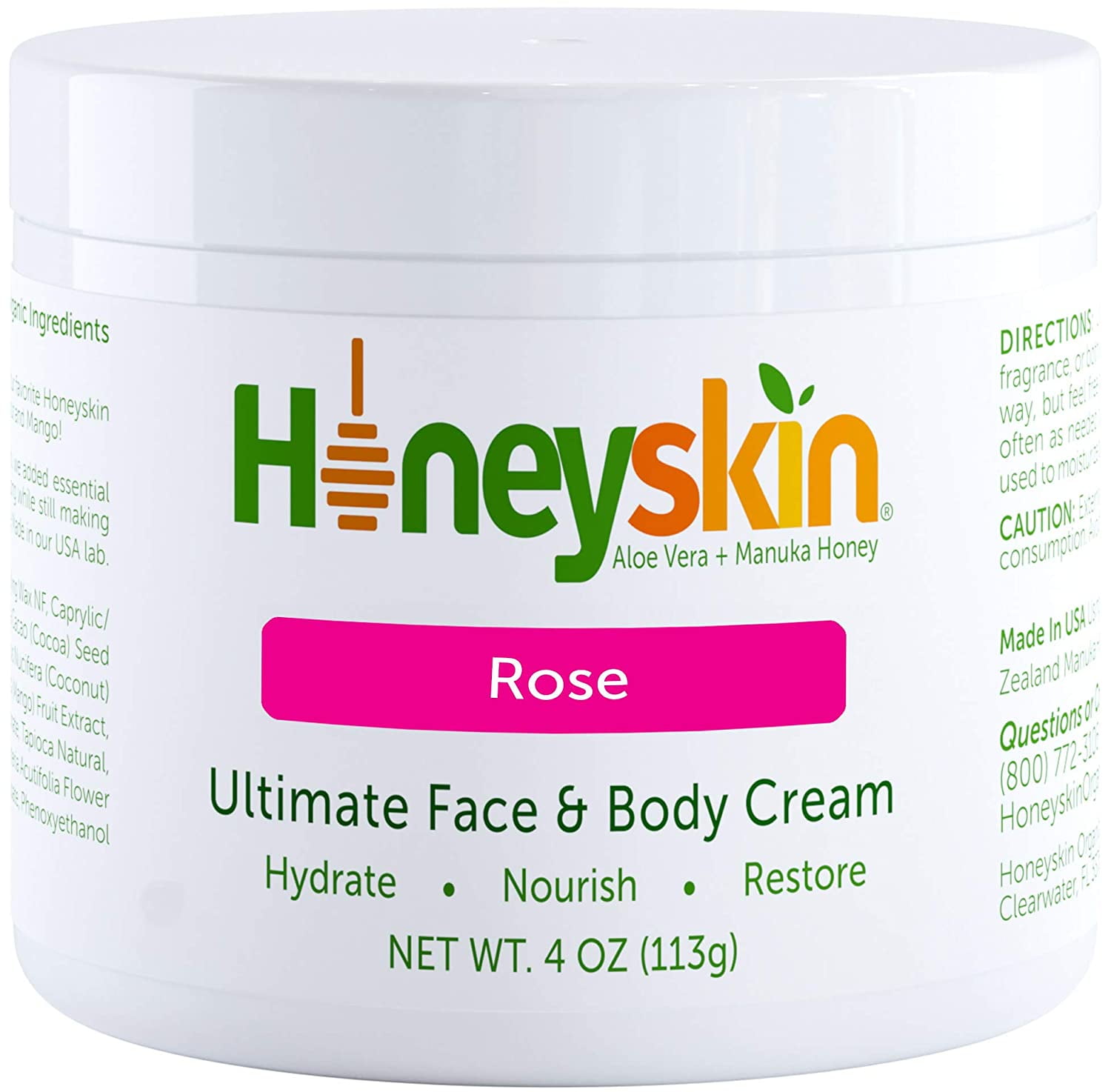 Organic Face And Body Cream Moisturizer With Raw Manuka Honey Shea Butter And Aloe Vera Eczema Acne Redness And Dry Skin Treatment Anti Aging And Wrinkles Natural Coconut Mango Walmart Com