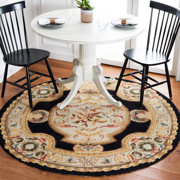 Safavieh Easy Care Mario Floral Area Rug, Navy/Ivory, 6' x 6' Round