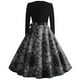 thumbnail image 4 of Women's Fashion Round Neck Casual Slim Fit Halloween Printed Long Sleeve Dress, 4 of 4