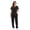 Black with Black Trim, variant on Women's Scrub Sets Medical Scrubs (Mock Wrap) - Comfortable and Professional Uniform in