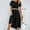 Black, variant on Women Summer Solid Color Casual Round Neck Short Sleeve Hollow Dress Womens Outfits Summer