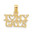 thumbnail image 1 of FB Jewels 14K Yellow Gold I Love My Cats Pendant, 1 of 4