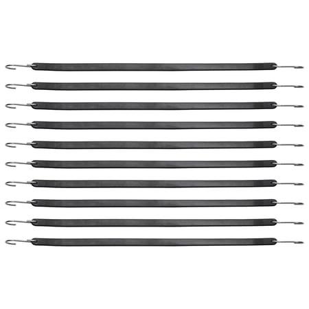50 Pack Flat Bungee Cords 21 with Steel S Hooks Elastic Tie Down Straps for Cargo Tarps Trucks Tent Black