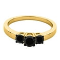 thumbnail image 6 of AoneJewelry Black Diamond Three Stone Engagement Ring In 14K Rose, White & Yellow Gold, 6 of 6