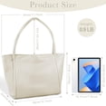 thumbnail image 4 of LassZone Soft PU Leather Tote Bag for Women Large Work Tote Handbag Top Handle Satchel Purse Weekender Bag Casual Shoulder Bags for Travel Beach Gym, 4 of 7