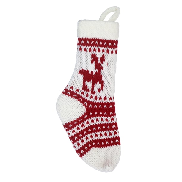 Calcetín de Navidad para colgar, chimenea, ventana, pared, calcetín de punto, almacenamiento de regalo, decoración del hogar, color blanco seitruly HA000265-02