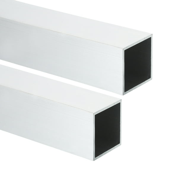 Uxcell Aluminum Square Tubing, Square Tube Seamless Structural Metal Profile Hardware for Construction DIY Home Furniture 1.5" Width x 0.08" Wall Thick
