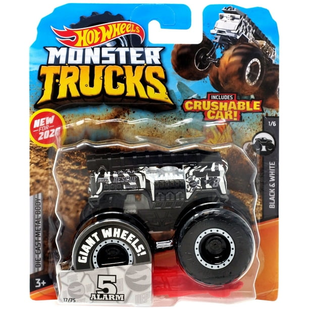 Hot Wheels Monster Trucks 5 Alarm Die-Cast Car [Black & White