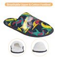 thumbnail image 3 of Fotbe Colorful Sharks Pantuflas Peludas para Mujer con Estampado, Zapatillas de Peluche, Zapatos de Invierno para Casa, Uso Interior y Exterior-Medium, 3 of 8