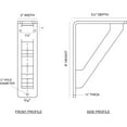 thumbnail image 2 of Ekena Millwork 2"W x 5 1/2"D x 8"H Traditional Wrought Iron Bracket, (Triple center brace), Antiqued Pale Gold, 2 of 8