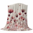 thumbnail image 6 of Pink Flowers Blanket Soft Cozy Warm Throw Blanket for Couch, Plush Fuzzy Flannel Fleece Blankets for Sofa, Spring Watercolor Botanical Floral Beige Bed Blankets Lightweight Gifts for Women, 32"x48", 6 of 9