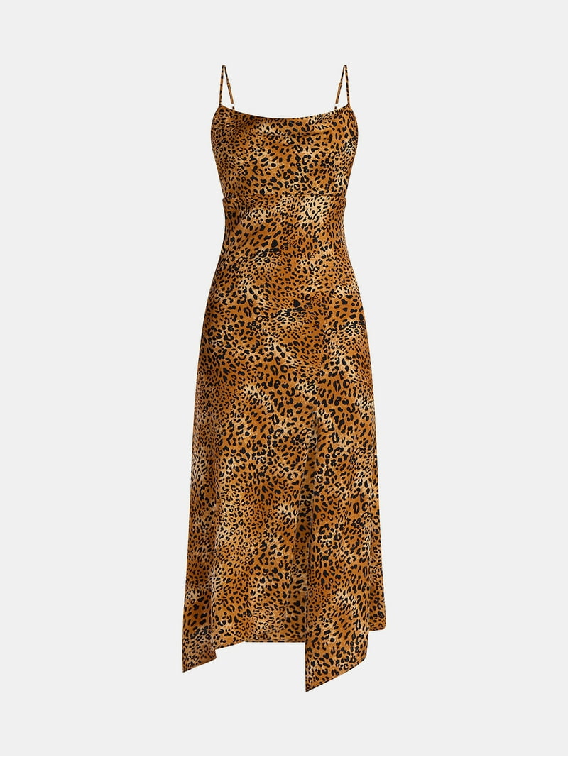 No Boundaries Cami Maxi Dress with Cowl Neck, Women's