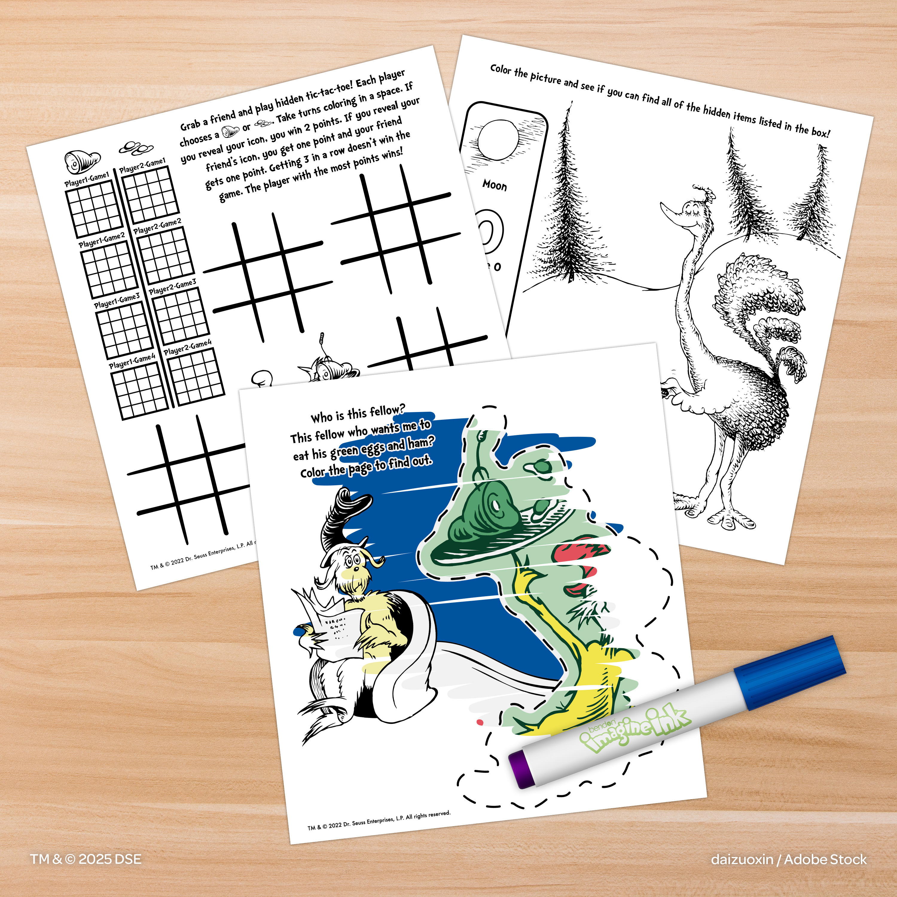 DR SUESS IMAGINE INK MAGIC PICTURES WITH MESS FREE MARKER