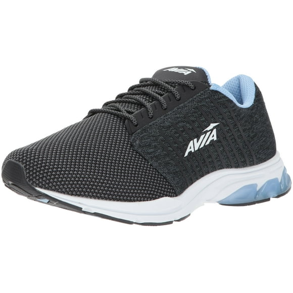 Avia Women's Avi-Zeal Track Shoe, Black/Iron Grey/Powder Blue, 6 M US
