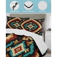 thumbnail image 4 of Boho Orange Teal Summer Quilt Set King Size,Soft Quilted Bedding Set with 2 Pillow Shams,Southwestern Abstract Geometric Ethnic Lightweight All Season Bedspread Coverlet for Bedroom 96"x106", 4 of 6