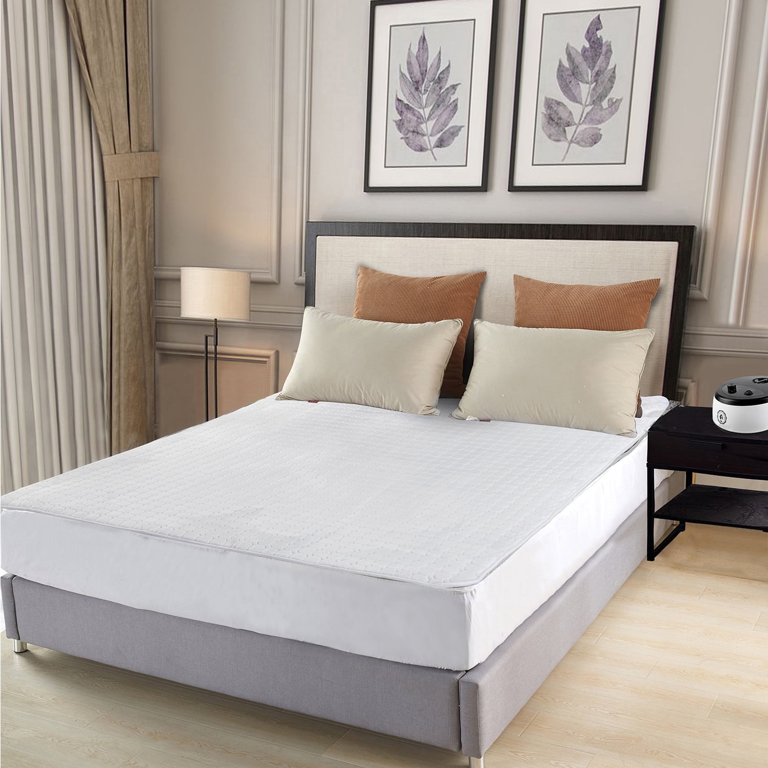 Merryhome Polyester Mattress Pad King White Walmart Com Walmart Com