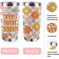 thumbnail image 3 of You Got This Daisy Flower Tumbler with Lid and Straw, Floral Plaid Check Farmhouse Stainless Steel Travel Coffee Cup, Birthday Gift for Woman, 20oz Spring Summer Double Wall Vacuum Insulated Mug, 3 of 6