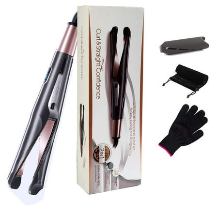 CNV 2-in-1 Hair Straightener and Curler with Twisted Plates,Twist & Curl Multi-Styler,  1-Inch Ceramic Flat Iron with Adjustable Temperature for All Hair Types, Color Care Protection