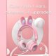 thumbnail image 3 of Auriculares inalámbricos con micrófono, bonitos conejos, niñas, Rgb, Led, estéreo, música, Bluetooth, auriculares para juegos de teléfono para niños, Gamer, 3 of 5