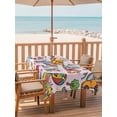 thumbnail image 2 of Outdoor Tablecloth with Umbrella Hole for Patio/Picnic/Party/Camping, Pink Children's Day Waterproof Table Cloth Rectangle Table Cover Washable, Car Tree Stars Modern Abstract Art Cartoon (60"x 120"), 2 of 8