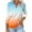 Orange, variant on cfhntfmh Womens 3/4 Length Sleeve Tops Gradient Color Collared Summer Trendy T Shirt V Neck Basic Tees Shirts