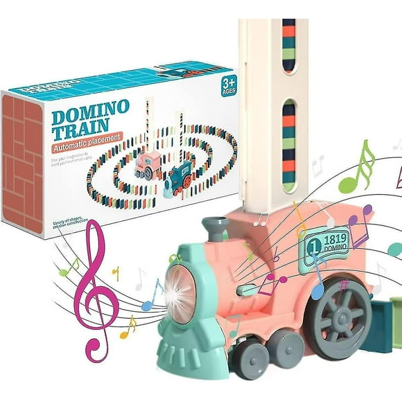 Train Domino, Ensemble de Jouets Train Domino Électrique Automatique, Jouet de Jeu Domino Créatif Cadeaux de Noël pour adolescent-QIUPING