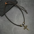 thumbnail image 4 of Leander's vintage cross necklace and sweater chain are stylish and dynamic, suitable for both men and women, making them ideal for everyday wear and a variety of casual occasions., 4 of 5