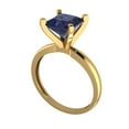 thumbnail image 2 of Solitaire Engagement Ring for Women - 2ct Simulated Blue Sapphire in 18K Yellow Gold Promise Ring, 2 of 6