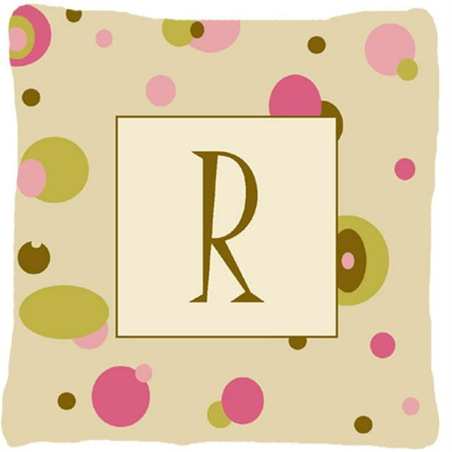 Carolines Treasures CJ1004-RPW1414 Lettre R Initiale Monogramme - Points Tan Coussin Décoratif en Tissu Intérieur & Extérieur