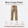 thumbnail image 5 of Nskgu Boys Cargo Pants Cotton Baggy Chino Straight Leg Trousers Elastic Waist Multi Pocket Joggers Casual Back To School Hiking Pants For Kids & Teens 5-15 Years, 5 of 7