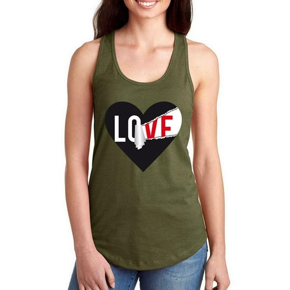 Love Heart Paper Scratch Art Racerback Tank Women -Image by Shutterstock, Female XX-Large