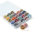 thumbnail image 3 of 25 rolls 25 colors Round Segment Dyed Waxed Polyester Thread String Micro Macrame Cord Twisted Cord Mixed color 0.65mm 6m/roll 1 roll/color, 3 of 8