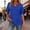 Blue, variant on Womens Shirts Plain Basic Trendy Loose Blue V-Neck Solid Color Comfy T Shirts for Women Short Sleeve