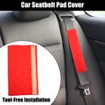 thumbnail image 2 of Unique Bargains 1 Pair Auto Car Seat Belt Protector Pads Shoulder Strap Seatbelt Soft Comfort Covers Universal Red, 2 of 7