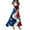 Dark Blue, variant on Women's 4th of July Patriotic American Flag Maxi Dress V Neck Short Sleeve Independence Day Casual Summer Dress with Star Print for Beach and Party Blue XS