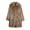 Khaki, variant on Men Long Faux Fur Overcoat - Lapel Long Sleeve Windproof Open Front Coat Thickened Warm Imitation Fur Outwear