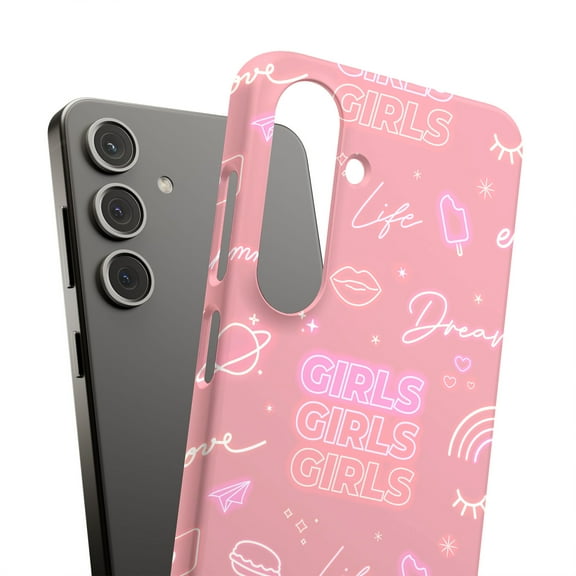 For Samsung Galaxy S22, Hard Shell, Girls Pink Print, USA