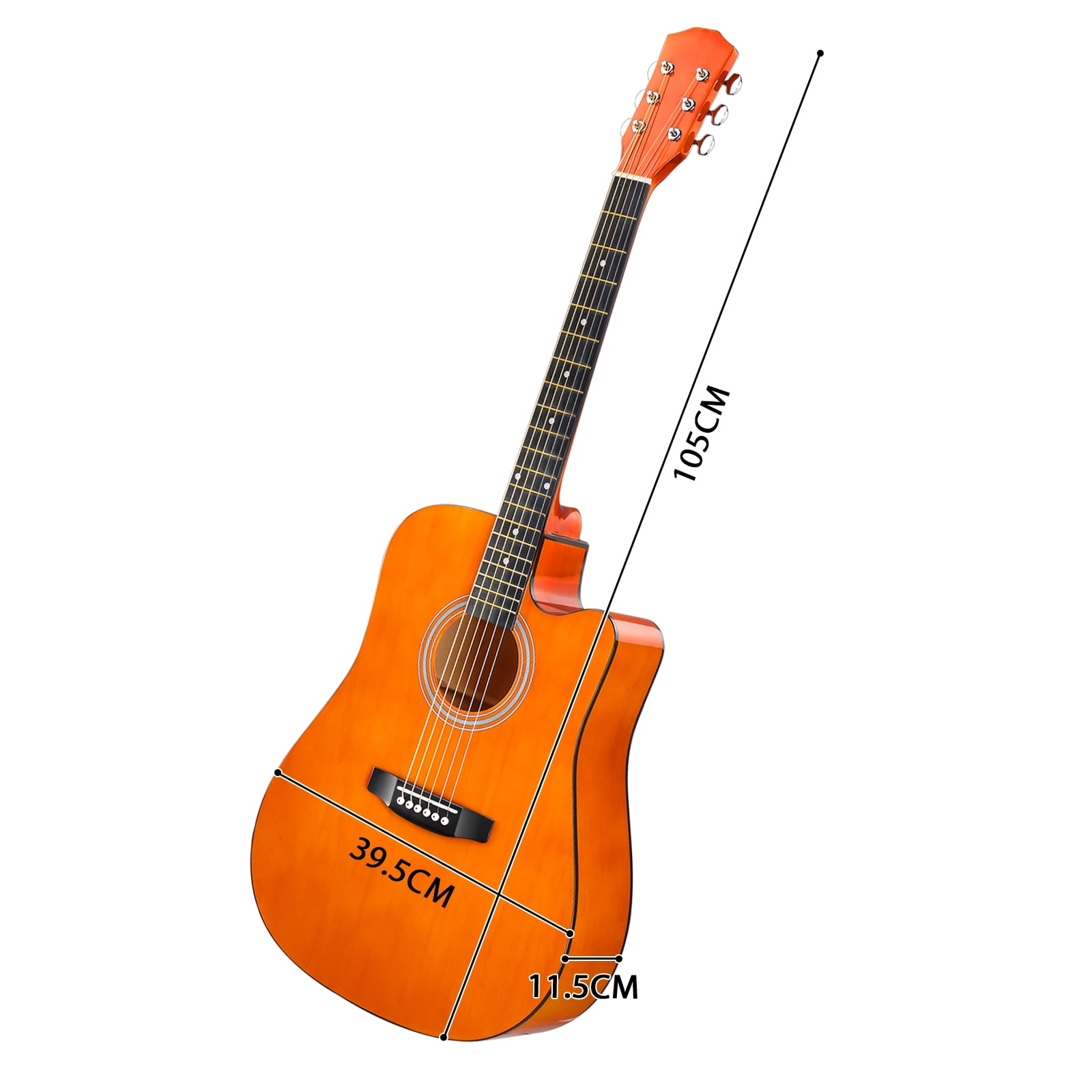 41-Inch Full-Size Dreadnought Cutaway Acoustic Guitar, Basswood Body, Steel Strings, Gloss Finish, Beginner Starter Bundle with Gig Bag, Strap, Picks, and Spare Strings