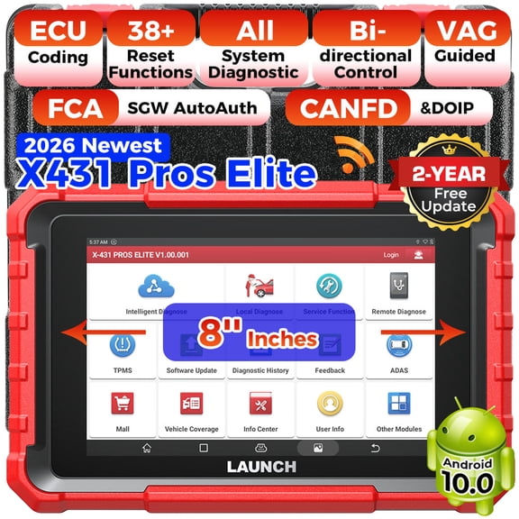 LAUNCH X431 PROS Elite Car Diagnostic Scan Tool All System Scan 32  Services, , CANFD DoIP, FCA Autoauth, 2 Years Free Update
