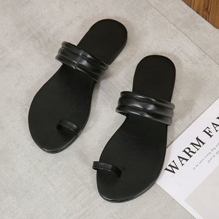 

Women s Super Simple Sandals Flat Heel Strappy Summer Slide Shoes for Beach