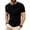 Black, variant on Mens Short Sleeve Shirts Button V-Neck Pullover T-shirt Solid Color Casual Business Work Shirts Fashion Clothes Blue S