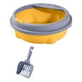 thumbnail image 1 of Semi-Enclosed Cat Litter Box Removable Cage Splashproof Kitten Toilet Litter Box Violet Small, 1 of 9
