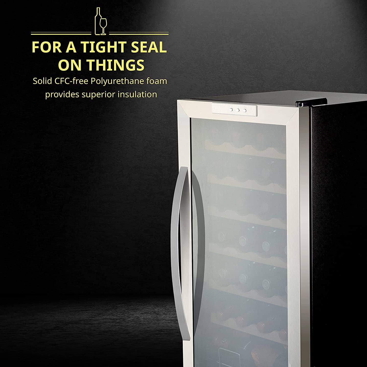 Schmecke 28 Bottle Wine Cooler, Stainless Steel