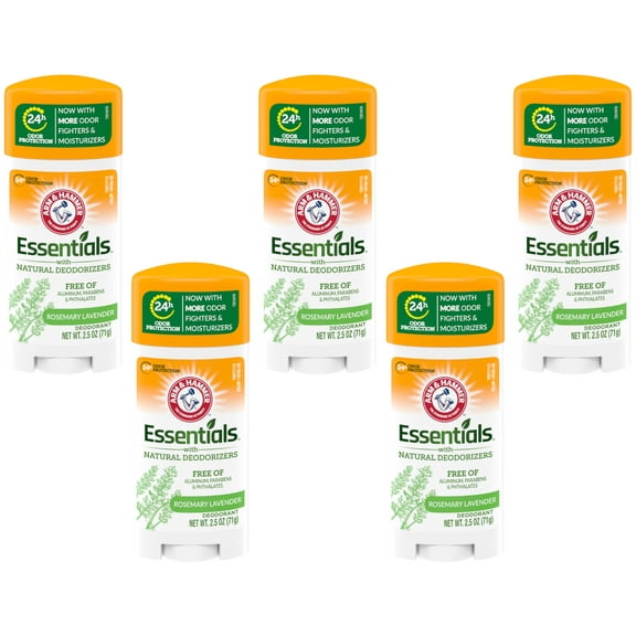 Arm & Hammer Essentials Natural Deodorant Fresh 2.50 Oz (Pack Of 5)